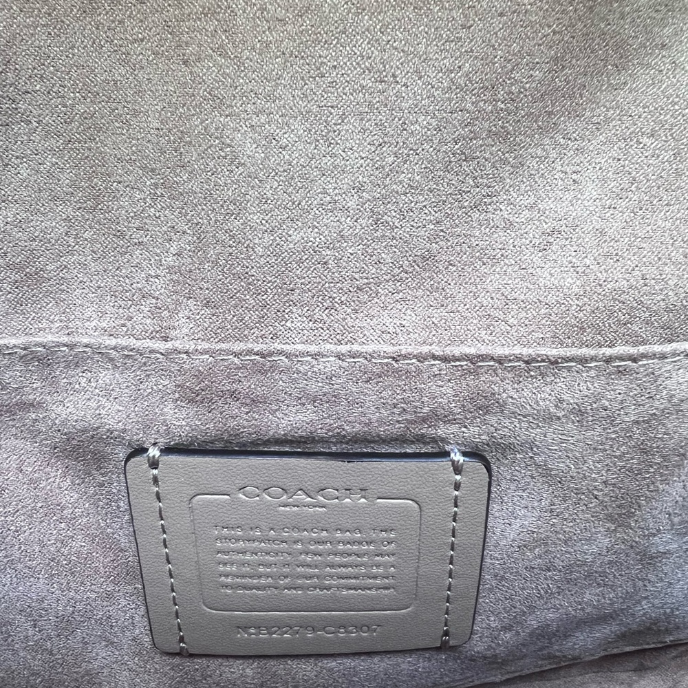 Coach Lonnie Tan and White Crossbody Bag with Signature Canvas NWT - Picture 6 of 9